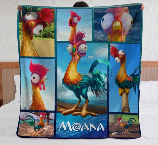 Hei Hei Chicken Fleece Blanket, Moana Disney Movie Sofa Blanket