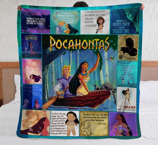 Pocahontas Fleece Blanket, Pocahontas Disney Sofa Blanket, Walt Disney World