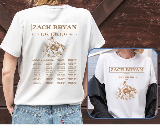 Zach Bryan Burn Burn Burn Tour 2023 Shirt | Western Merch | Zach Bryan Concert Fan Shirt