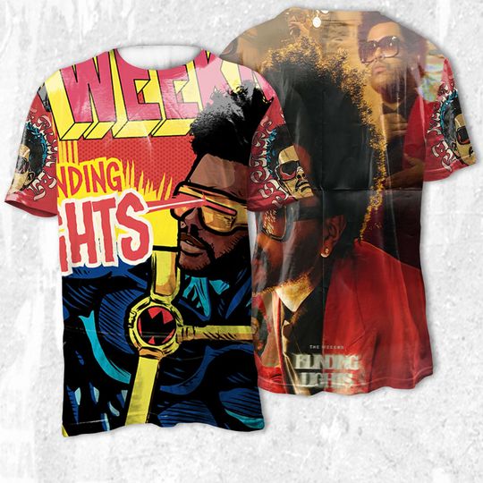 Blingding Lights Weeknd Match T-shirt 3D, Hip Hop 90s Vintage Retro Graphic Tee