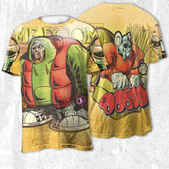 Danger MF Dooom Comic Match T-shirt 3D, Hip Hop 90s Vintage Retro Graphic Tee