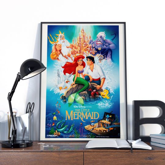 The Little Mermaid, The Little Mermaid Print, Disney The Little Mermaid Vintage Poster