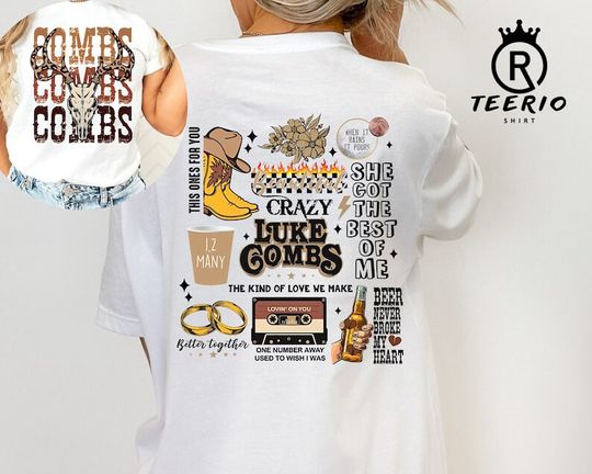 Combs Bullhead Shirt 2 Side, Country Music Shirt, L.uk.e C.ombs World Tour 2022, Cowboy Combs