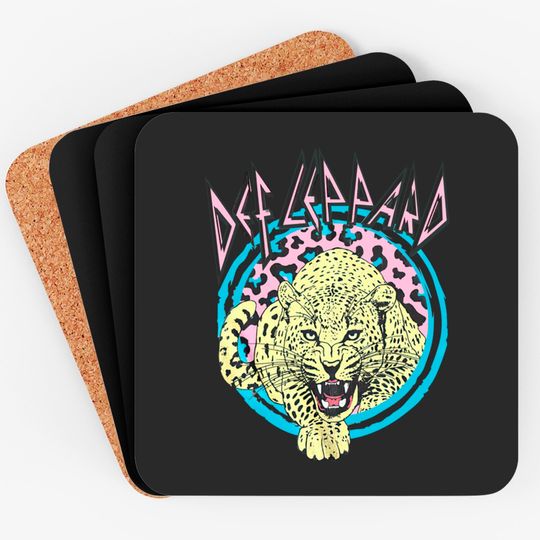 Def Leppard Pastel Leopard Women's Coasters