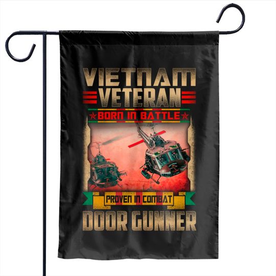 Vietnam Veteran Uh1 Huey Helicopter Door Gunner Garden Flags Garden Flags