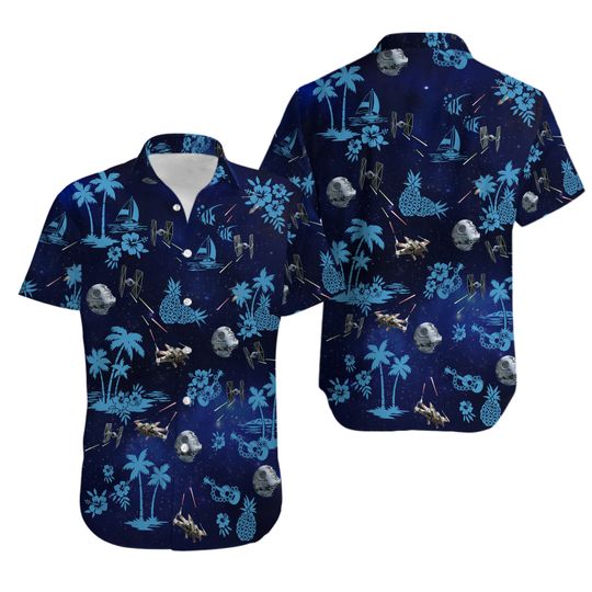 Star Wars Hawaiian Shirt, Star Wars Hawaii Tee, StarWars Button