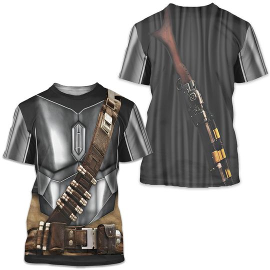 Steel Mandalorian Armor Shirt, Star Wars Costume 3D T-shirt