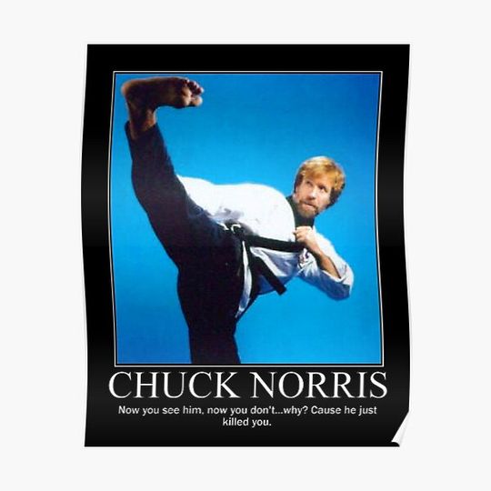 Chuck Norris Kick Premium Matte Vertical Poster
