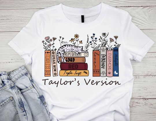 ta.ylor's ver.sion Shirt, ta.ylor's ver.sion Albums As Books Shirt, Tay.lor S.wi.ft Merch