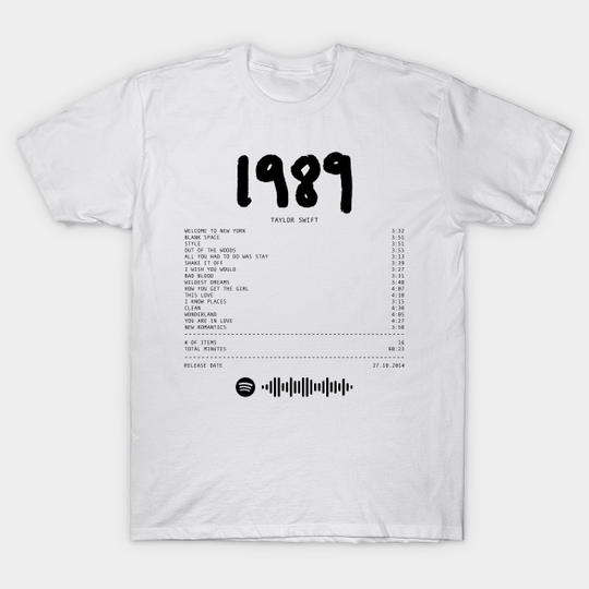 1989 Tay.lor S.wi.ft Receipt inspired merch art print T-Shirt - Tay.lor S.wi.ft - T-Shirt