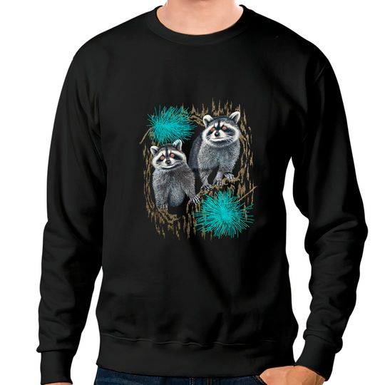 Vintage Raccoon Sweatshirts, Two Raccoons Sweatshirts, Tommy Two Raccoons Sweatshirts