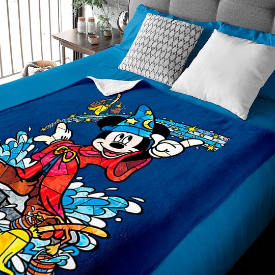 Fantasia Sorcerer Mickey Mouse Magic Wizard Baby Blankets