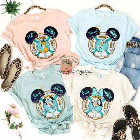 Personalized Disney Cruise Line Shirt, DCL 25th Anniversary Shirt, Mickey and Friends Cruise Shirt, Family Cruise Shirt, Matching Cruise Tee