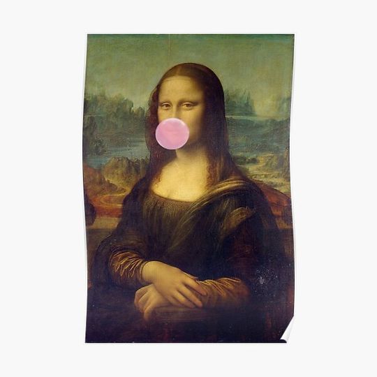 Mona Lisa / Bubble gum Premium Matte Vertical Poster