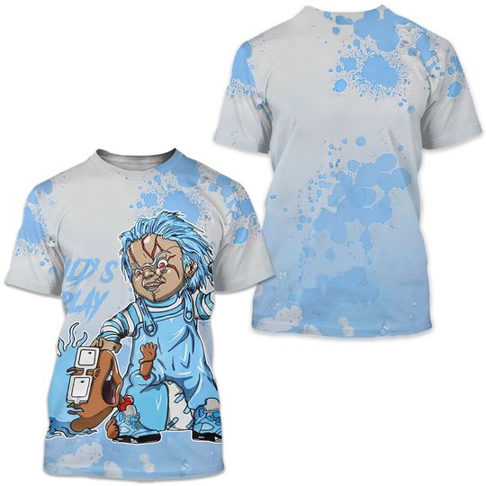 Chucky Chuckie Child's Play Sneaker Shirt Match Retro University Blue 5s Tee