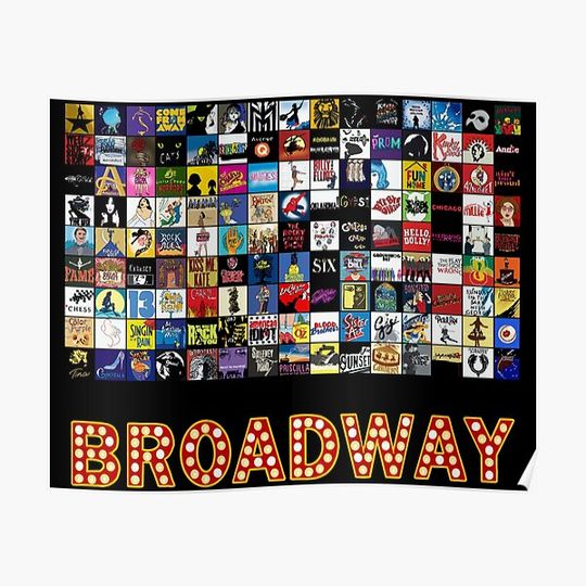 Broadway Musical Theatre Logos - Hand Drawn Premium Matte Vertical Poster