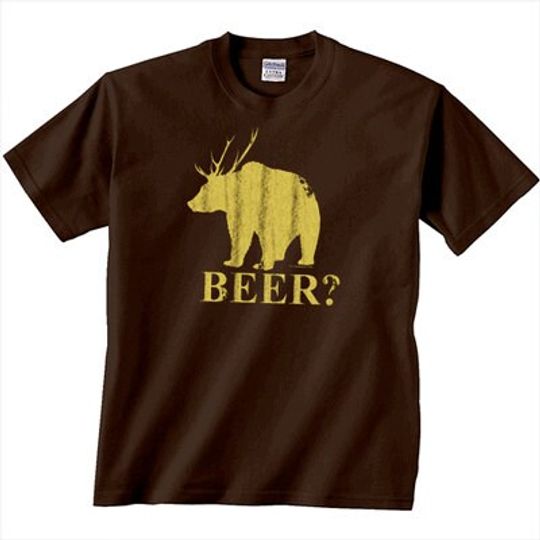 Beer? Deer Bear T Shirt Funny Party Drinking summer college camping