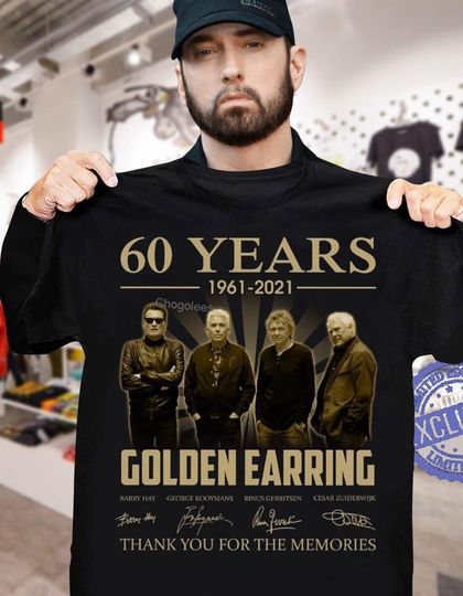 60 Years Golden Earring Tha.nk Y.ou Fo.r Th.e M.em.ories Signed T-shirt