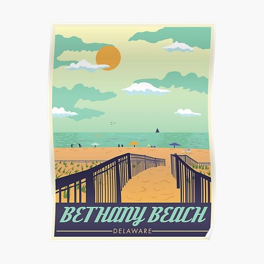 Bethany Beach Travel Poster Premium Matte Vertical Poster