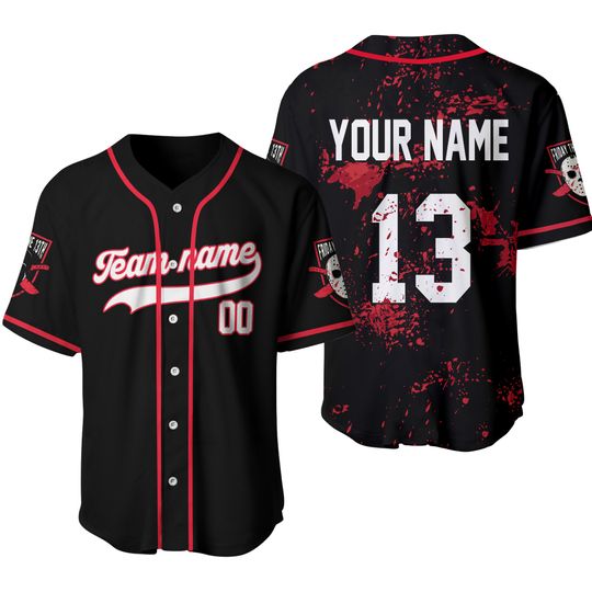 Personalized Baseball Jersey Team Name & Number, Horror Character Baseball Jersey