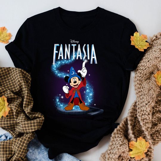 Mickey Fantasia Sorcerer Shirt, Disney 100 Years Of Wonder Shirt, Mickey Mouse Wizard Shirt