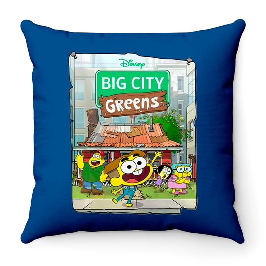 Disney Big City Greens Poster Cricket and Family Throw Pillows