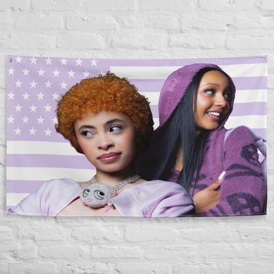 Ice Spice x PinkPantheress | Purple USA Flag Tapestry