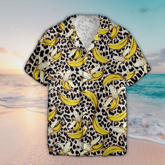 Unisex Banana Hawaiian Shirt Banana Leopard Hawaiian Shirt