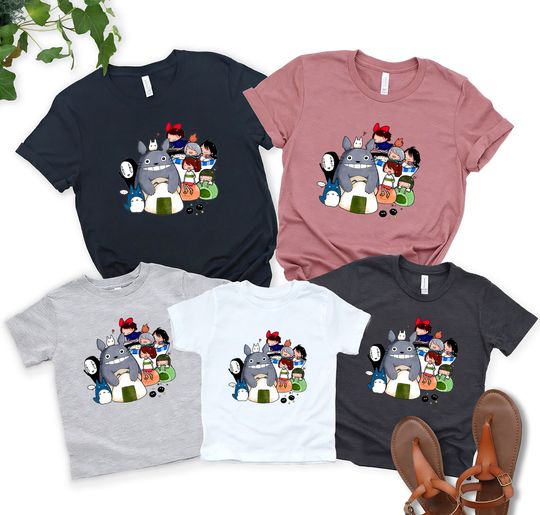 Totoro Tshirt, Family Totoro Tshirt, Ghibli Matching Family T-Shirt