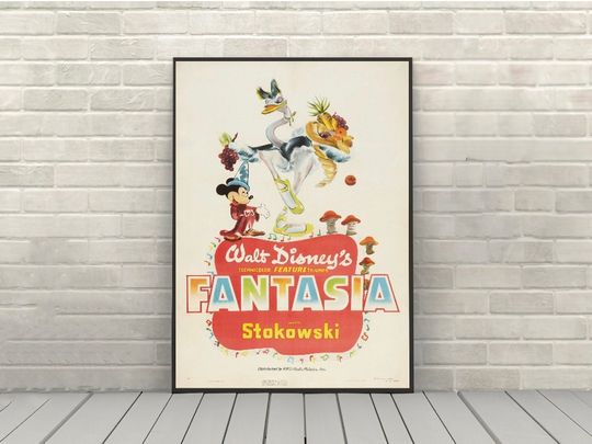 Fantasia Poster Vintage Disney Movie Poster