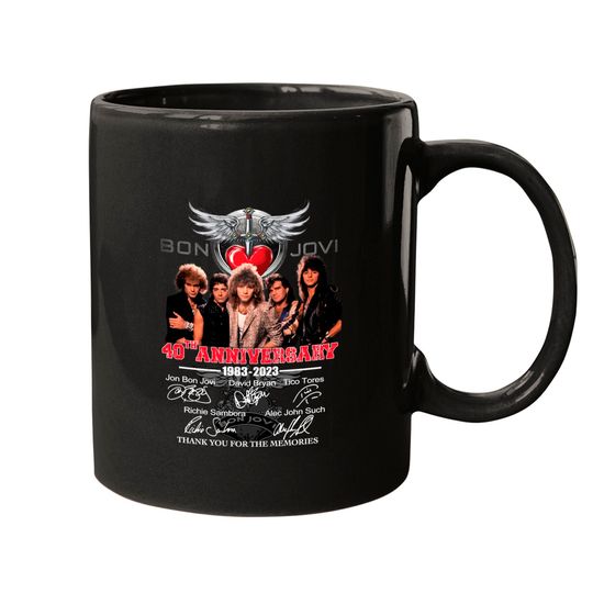 Bon Jovi 40th Anniversary 1983-2023 Signature Mugs, Bon Jovi Mugs Gift For Fan