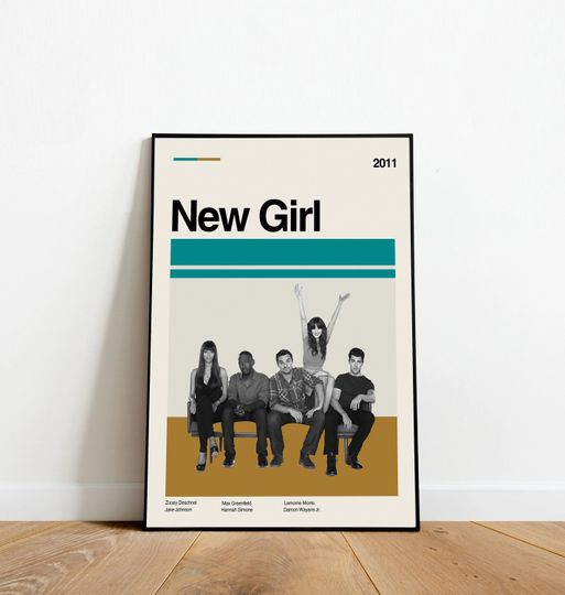 New Girl Minimalist Poster - Retro Movie Poster