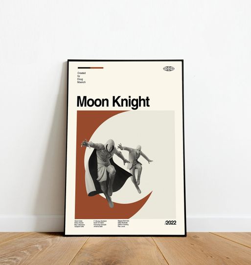 Moon Knight Minimalist Art - Retro Movie Poster