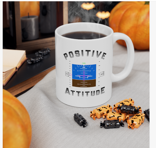 Positive Attitude Aviation Pilot Gift Primary Flight Display Coffee Mug