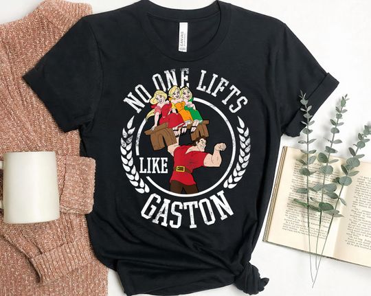 Disney Beauty and the Beast No One Lifts Like Gaston Badge T-Shirt