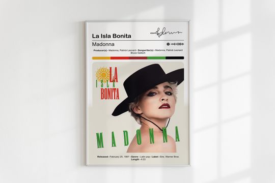 Madonna - La Isla Bonita by Triposter, Madonna Poster, Latin Music Art