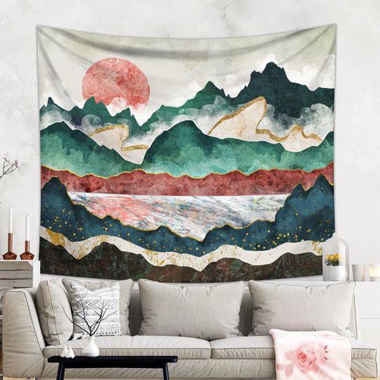Mountain Tapestry, Nature Tapestry, Japanese Tapestry