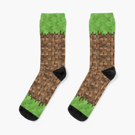 Minecraft Dirt With Grass Socks