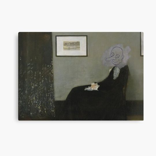 Mr Bean Whistler Mother Canvas