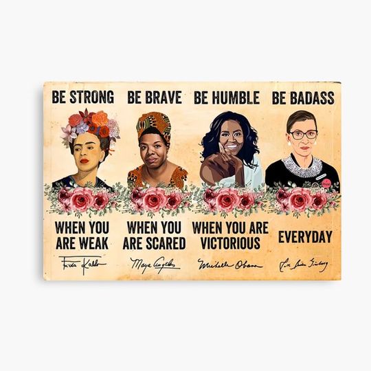 Frida kahlo, Maya angelou, Michelle Obama, Ruth Bader Ginsburg Pro-choice Feminist Canvas
