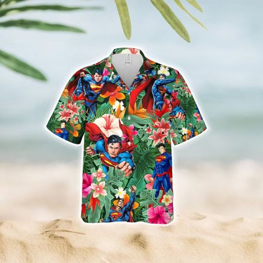 Superhero Hawaiian Tee Shirt, Hawaiian Shirt for men, Hawaiian Shirt