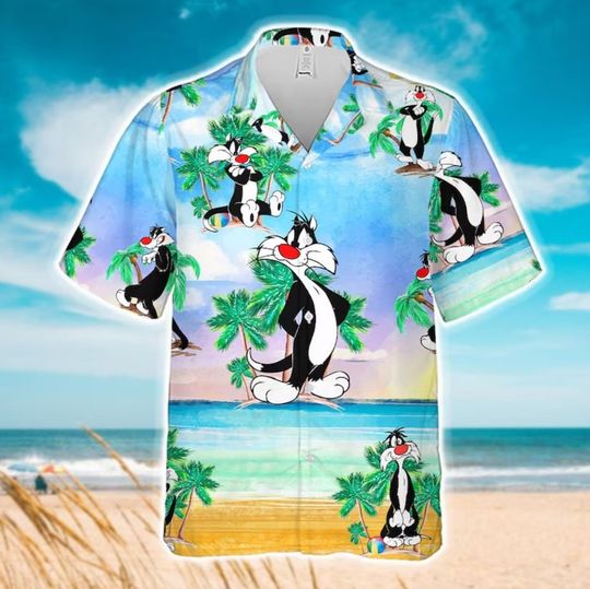 Black Cat Hawaiian shirt, Hawaiian Aloha Shirt, Hawaiian Shirt