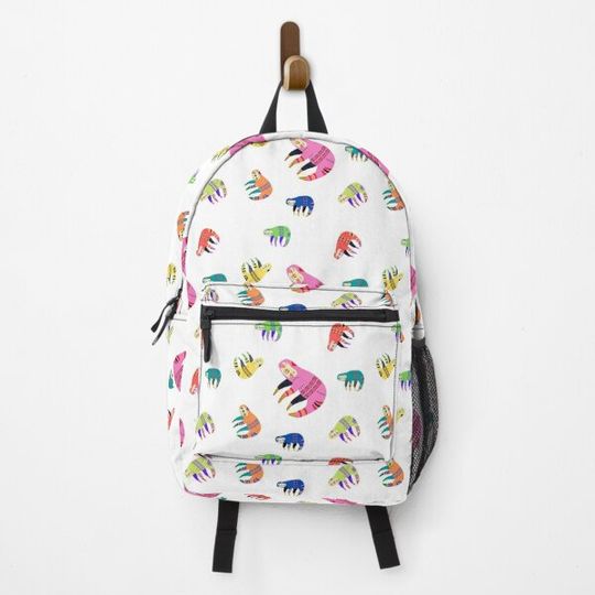 colorful sloth pattern Backpack
