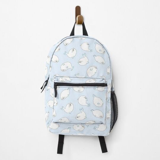 All-Over-Print Adorable Seal Pups (blue) Backpack