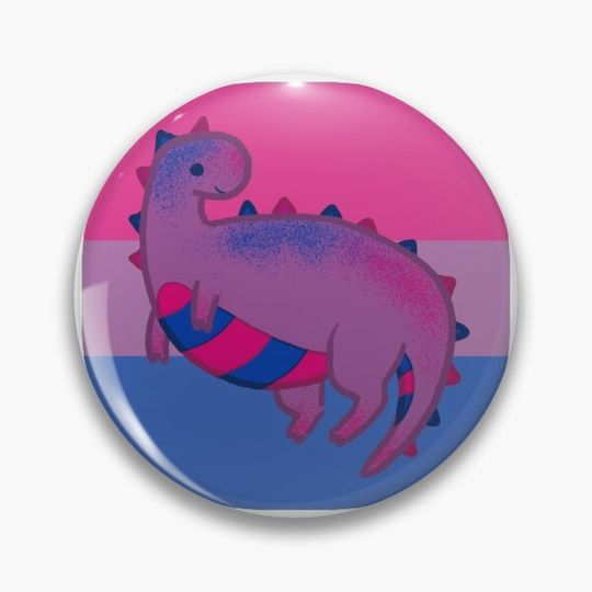Bisexual Pride Dino Pin Button