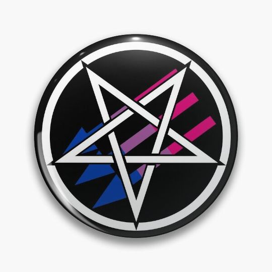 Satanic Antifascism - Bi Pride Pin Button