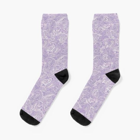 Lavender Paisley Pattern Socks