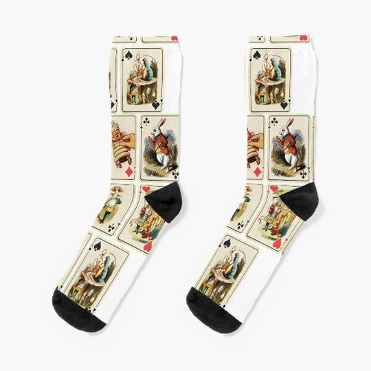 Alice in Wonderland cards Socks