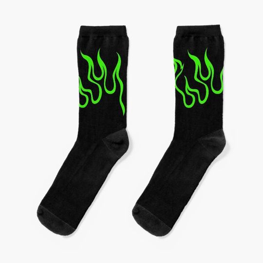 Green Flames Socks