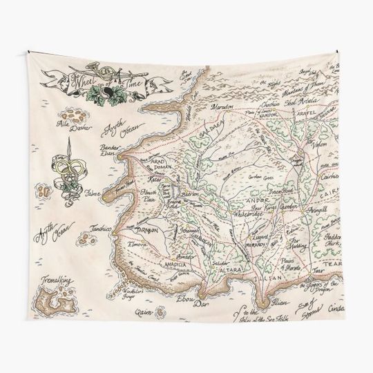 wheel of time map Tapestry